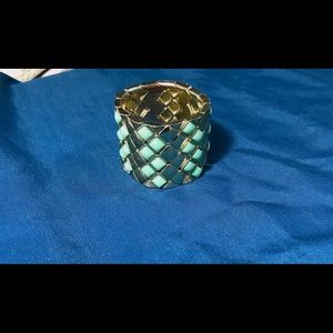 Cuff Bracelet Gold and Turquoise/Teal